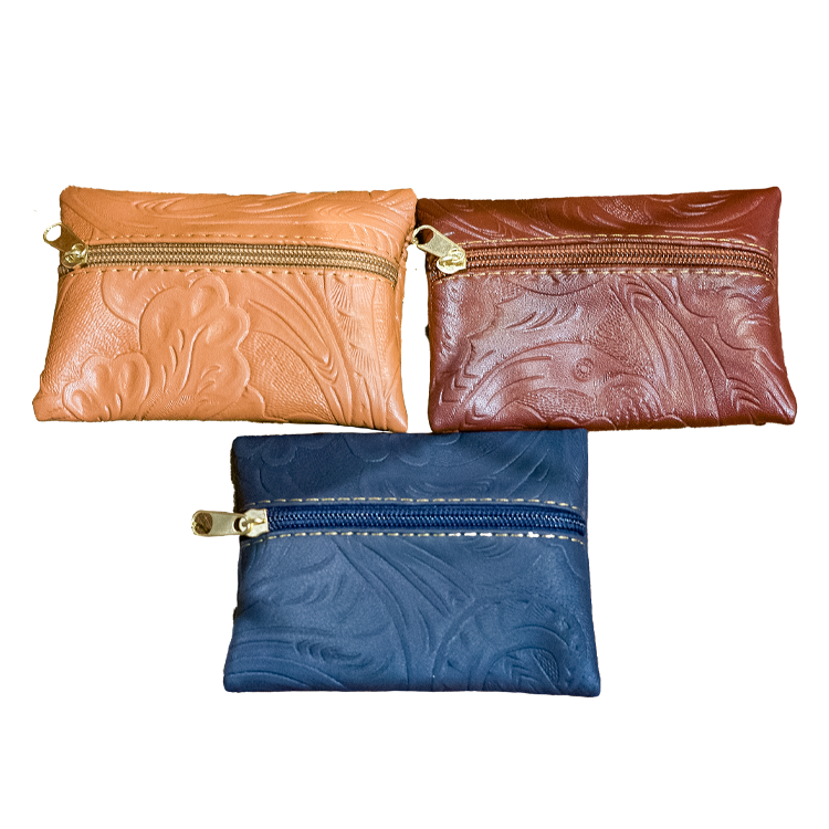 Mini Embossed Leather Coin Purse