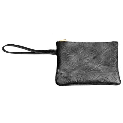 Bolsa de Piel Repujada Flor Grande