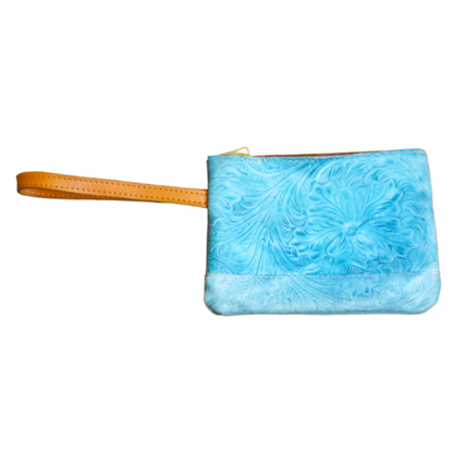 Bolsa de Piel Repujada Flor Grande