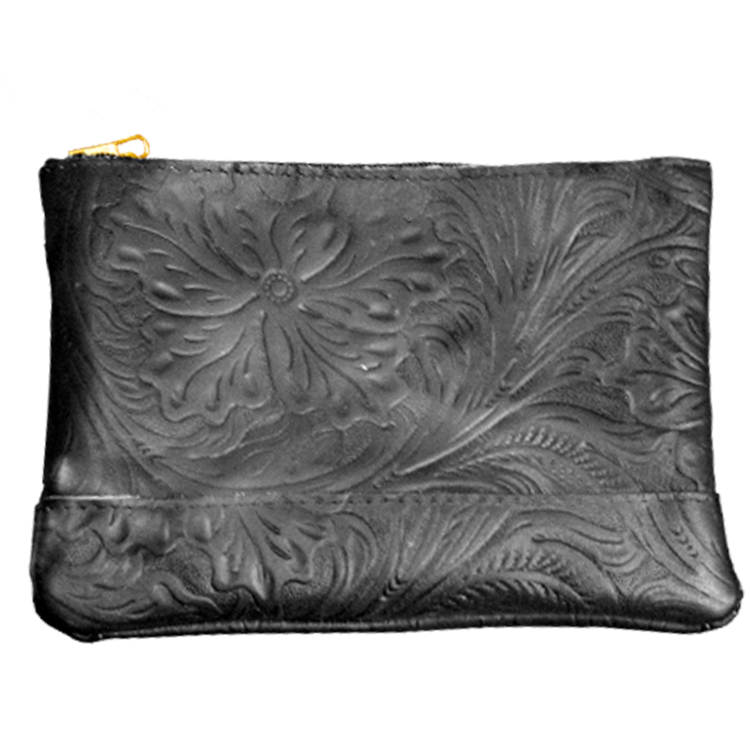 Bolsa de Piel Repujada Flor Grande