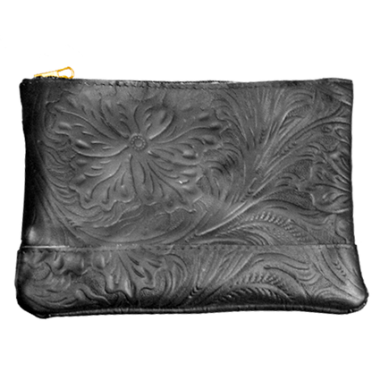 Bolsa de Piel Repujada Flor Grande