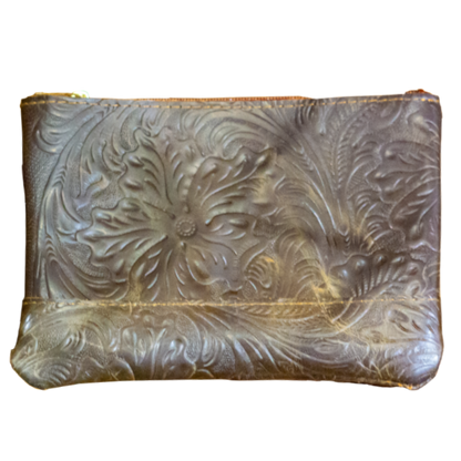 Bolsa de Piel Repujada Flor Grande