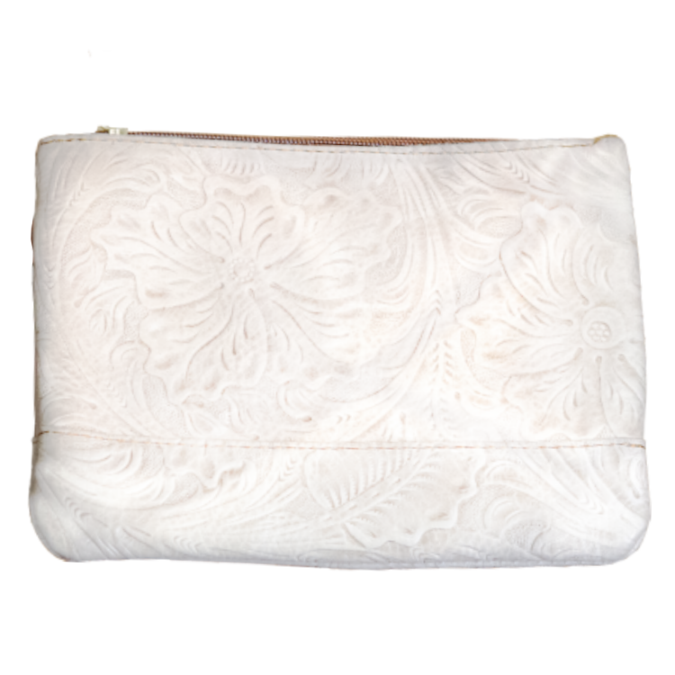 Bolsa de Piel Repujada Flor Grande