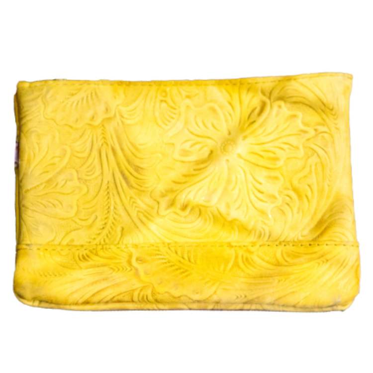 Bolsa de Piel Repujada Flor Grande