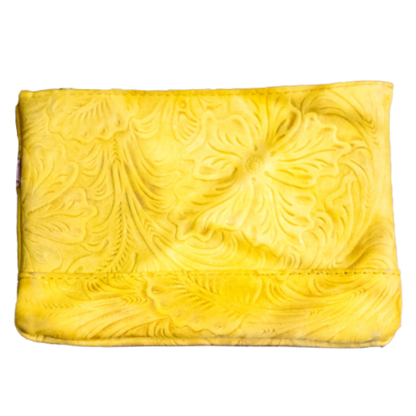 Bolsa de Piel Repujada Flor Grande