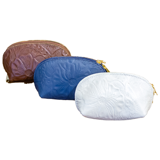 Mini Embossed Leather Coin Purse