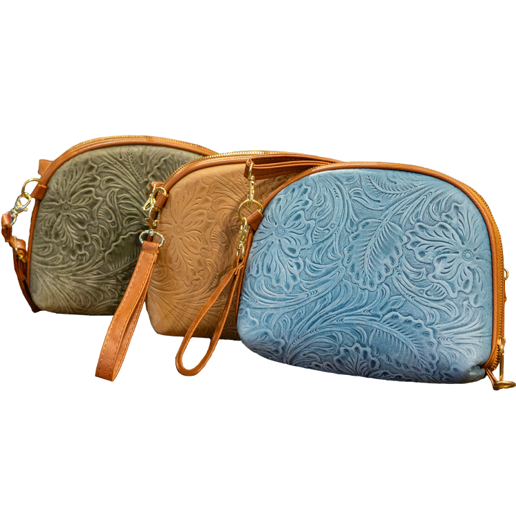 Embossed Leather Crossbody