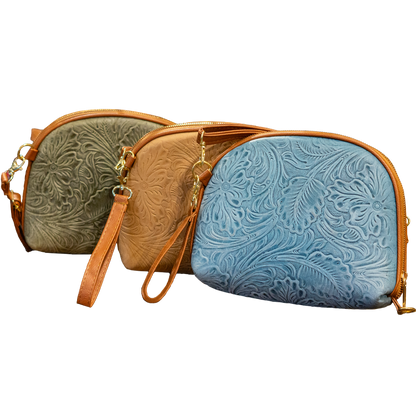 Embossed Leather Crossbody