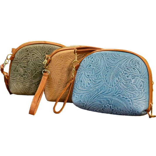Embossed Leather Crossbody