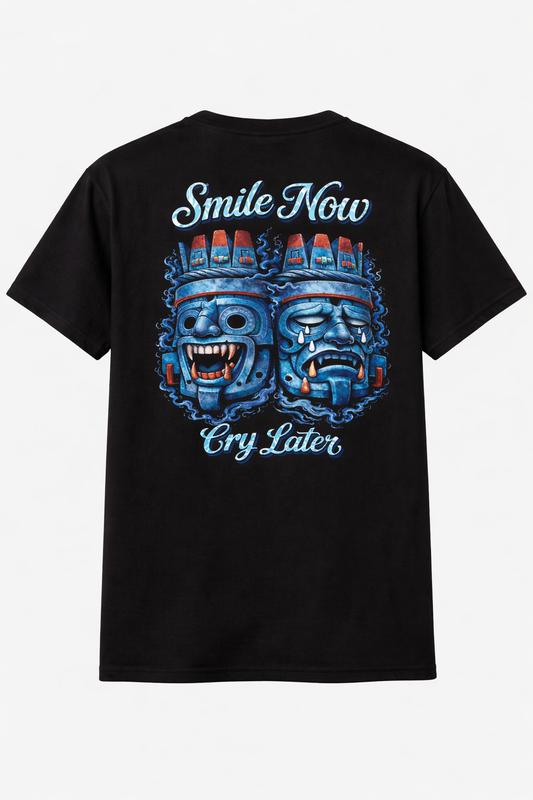 Tlaloc Smile Now Cry Later BLACK Tee