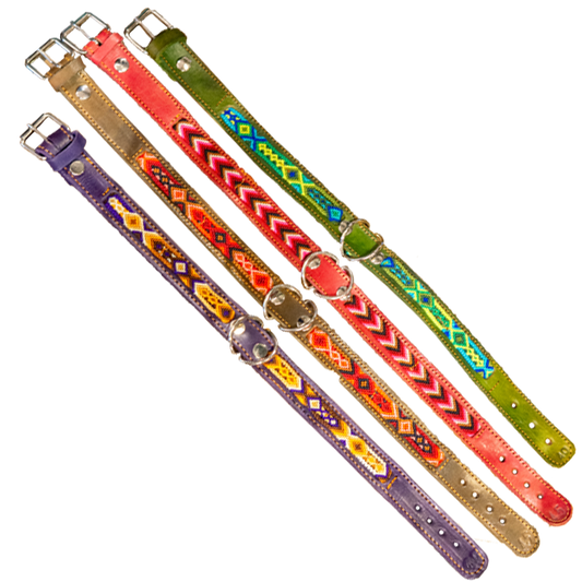 Mexican Beaded Dog Collars – Handmade Leather